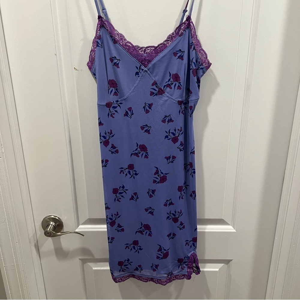 Wild Fable Patterned Floral Lace Slit Mini Dress